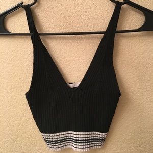 Black/Tan Crop Top